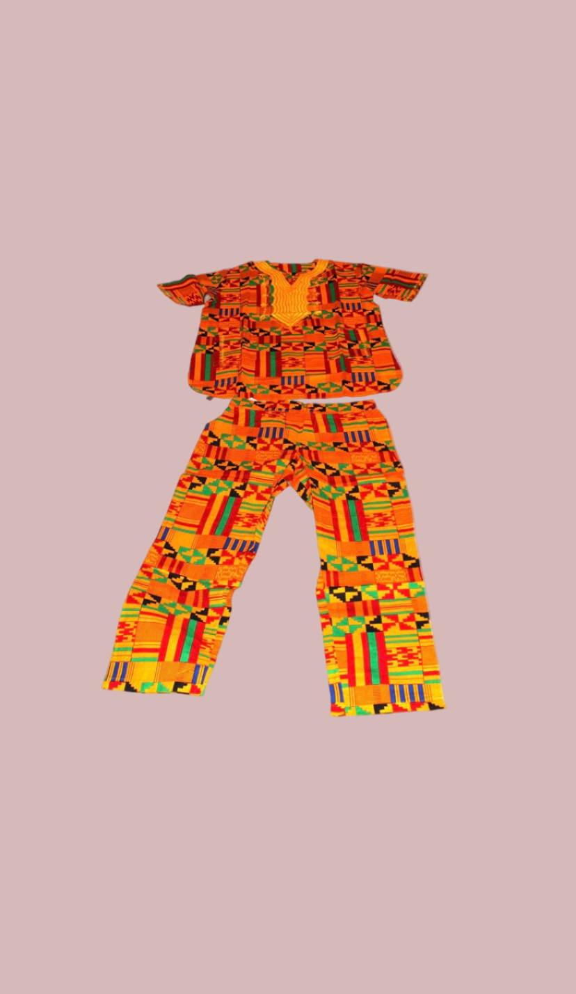 Embroidered African Kente Set ( Style B )