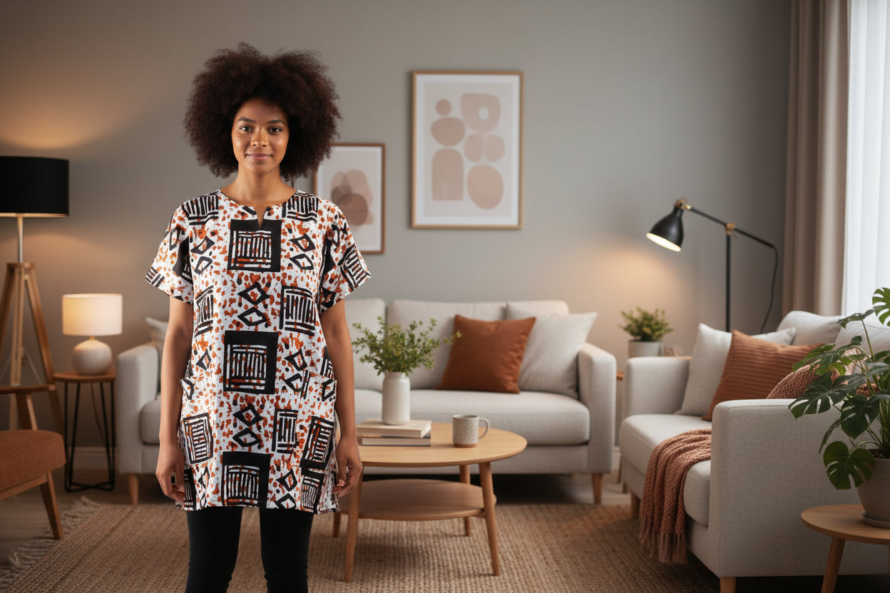 African Print Style Dashiki Free Size Style M