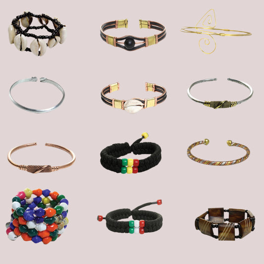 Bracelets en cuir tressé africain du Mali 