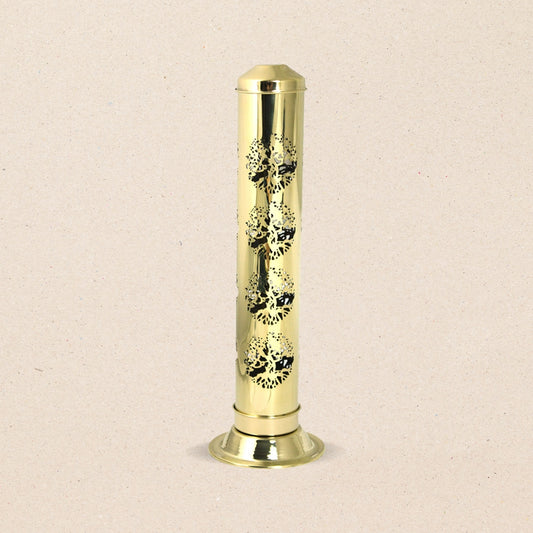 Tree-of-Life Brass Incense Tower