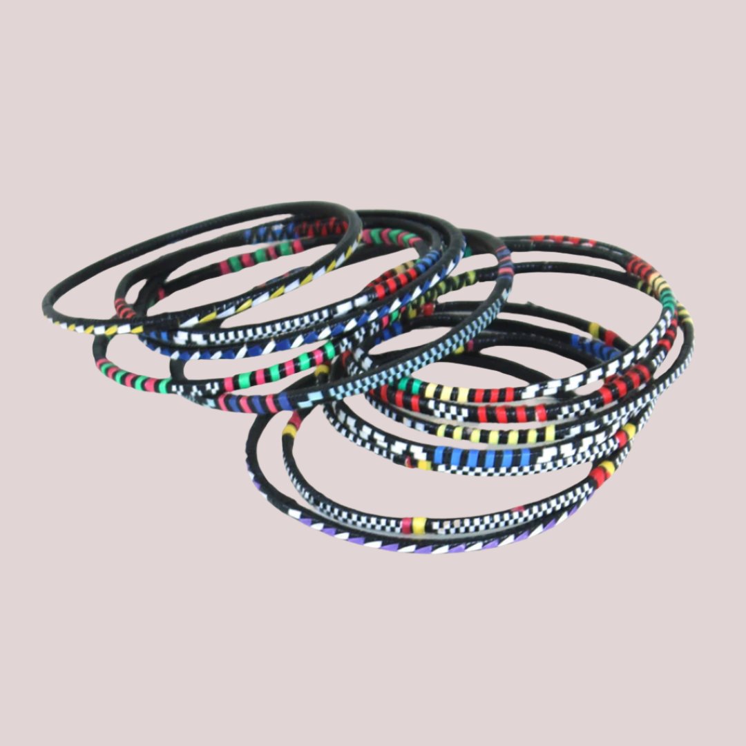 Afrikanisches gewebtes Tuareg-Armband-Set