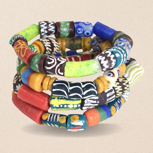 Ghana Bead Bracelet - Coloured Glass Trade Beads