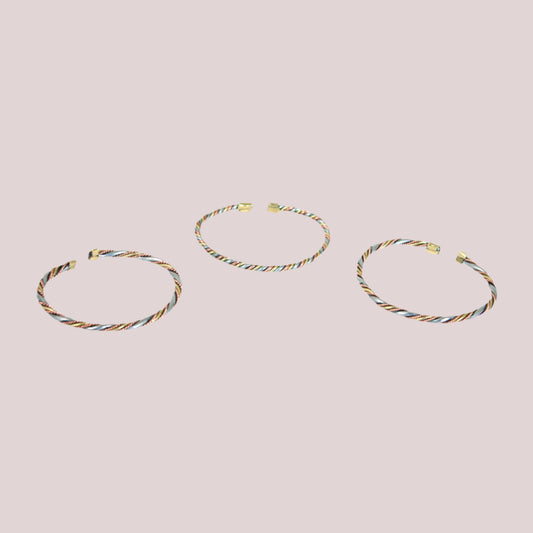 African Kenyan Metal Twist Bracelets Set of 3