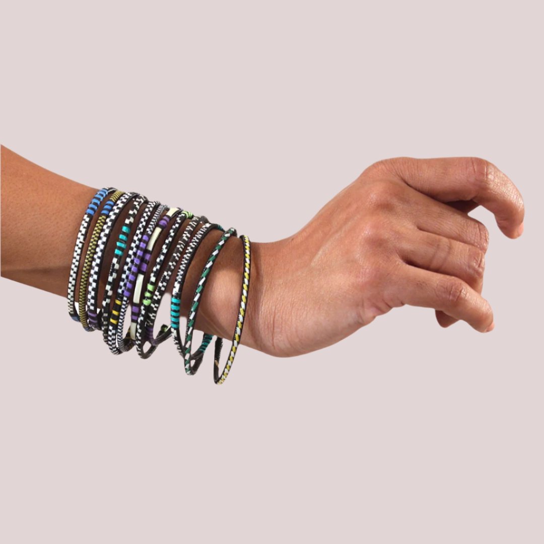 Afrikanisches gewebtes Tuareg-Armband-Set