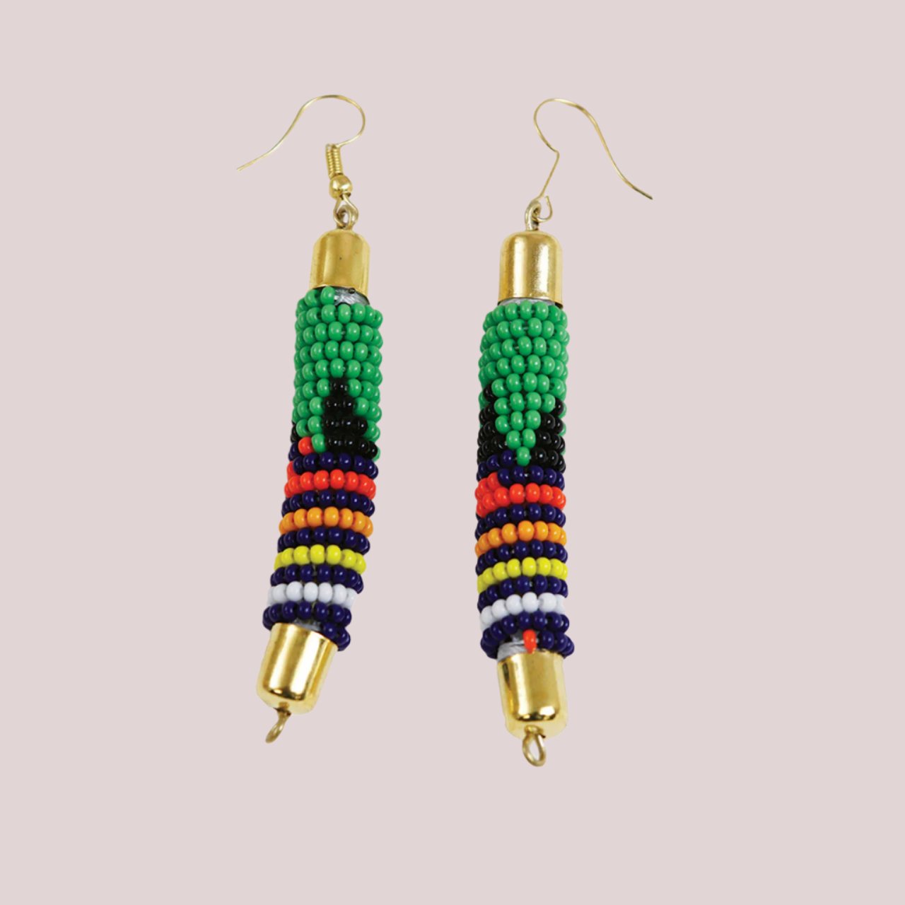 African Maasai Bead Rod Earrings