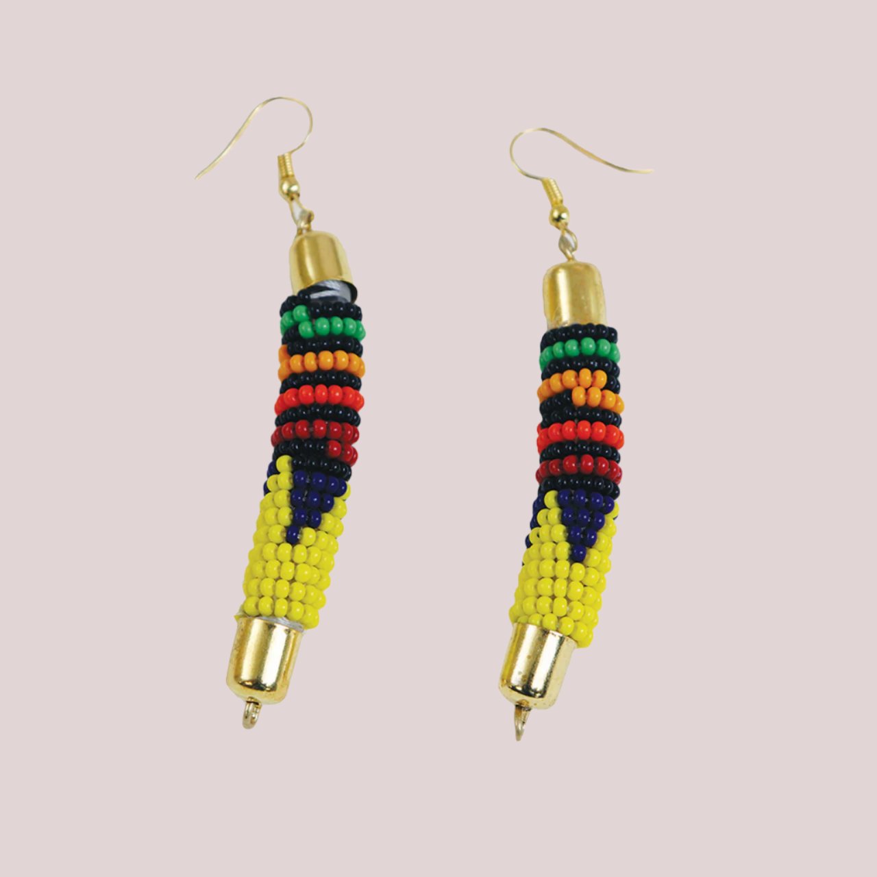 African Maasai Bead Rod Earrings