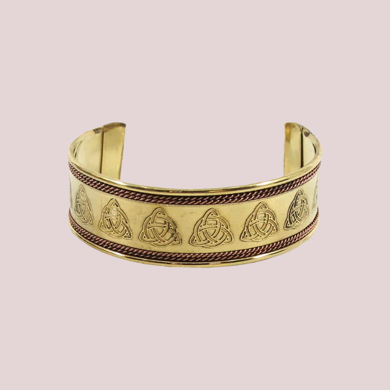 African Triquetra Copper & Brass Cuff Bracelet