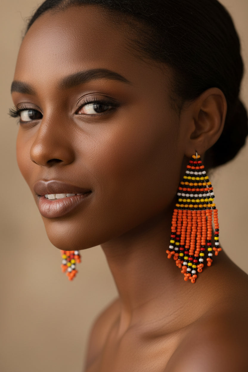 African Maasai Bead Earrings Set of 2