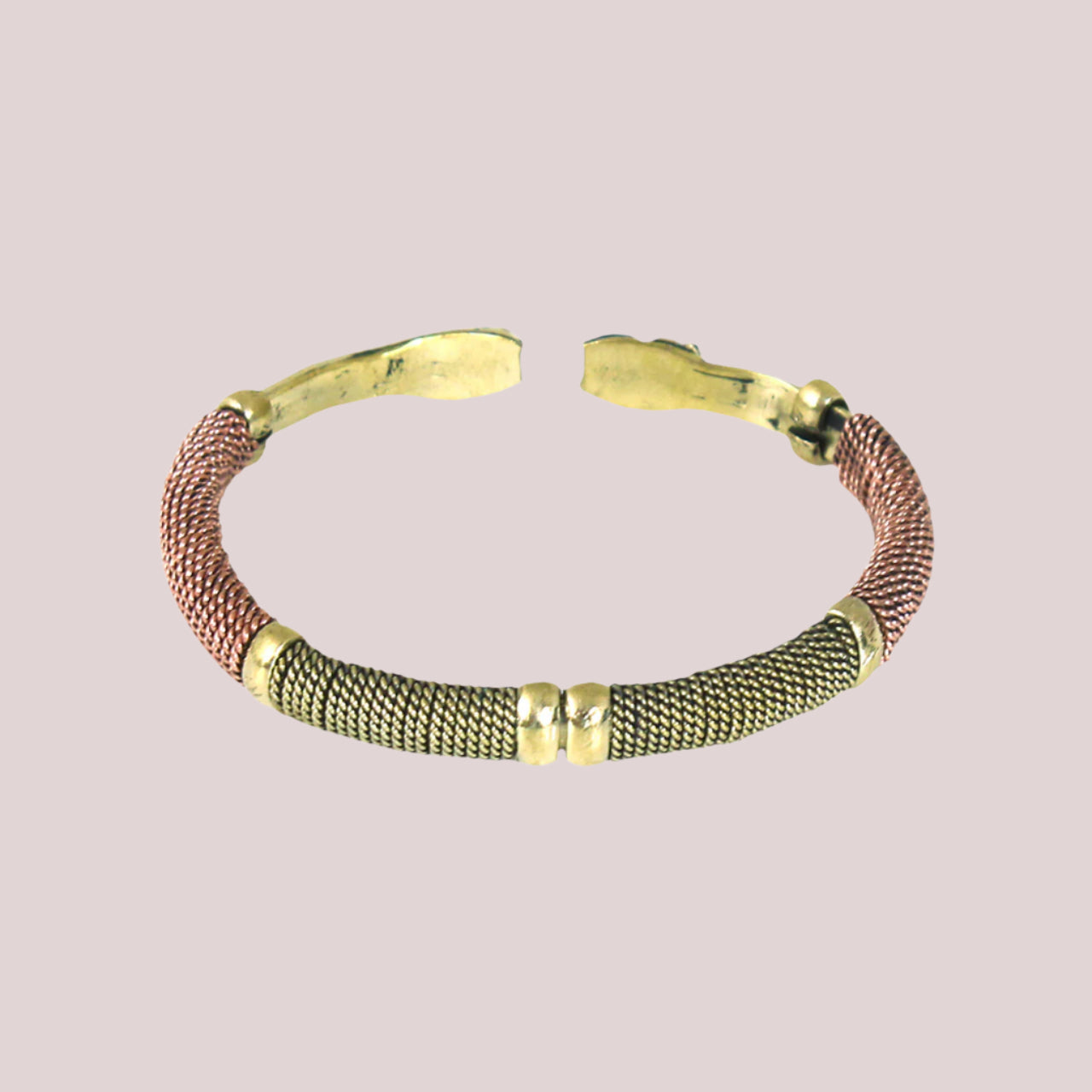 African Brass & Copper Twist Cuff Bracelet