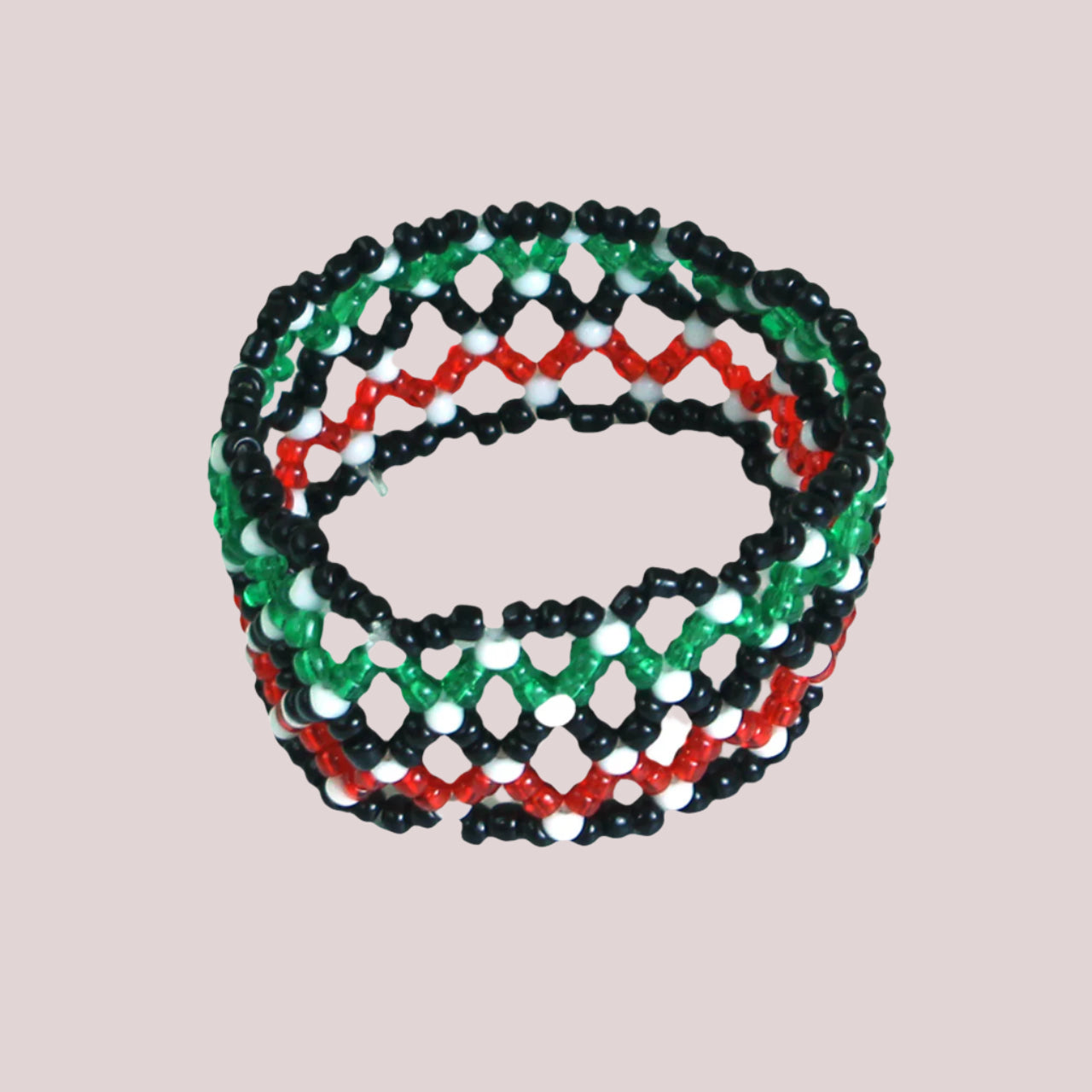 African Kenyan Beaded Coil Bracelets Set of 6