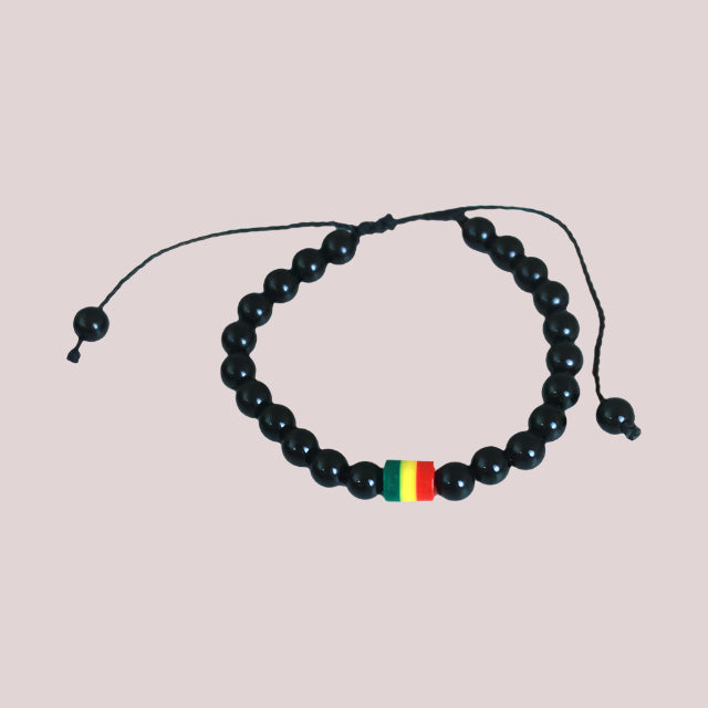 African Kenyan Flag Beaded Bracelets Set of 6