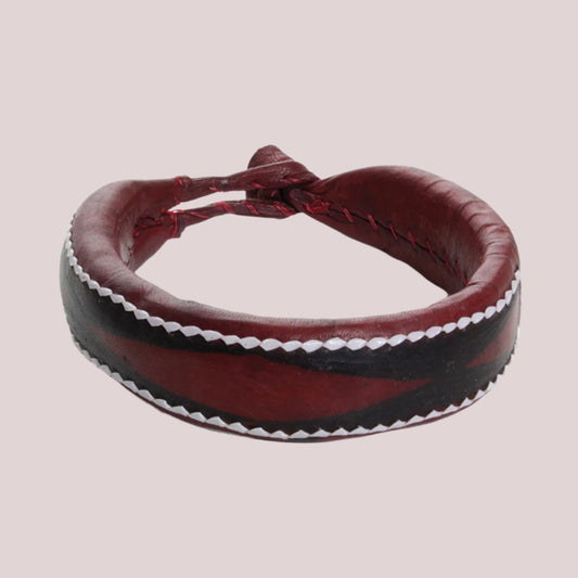 African Red Leather Bracelet