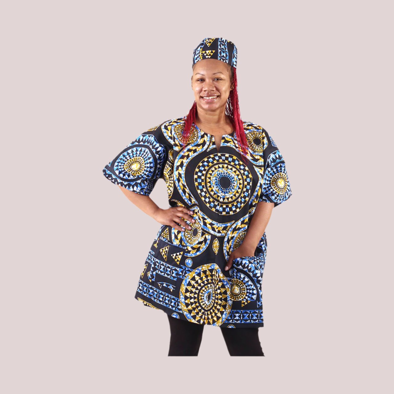 African Bold Ankara Print Dashiki