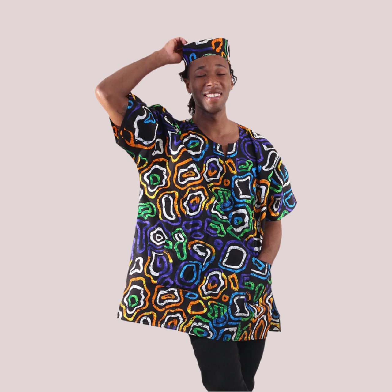 African Bold Ankara Print Dashiki