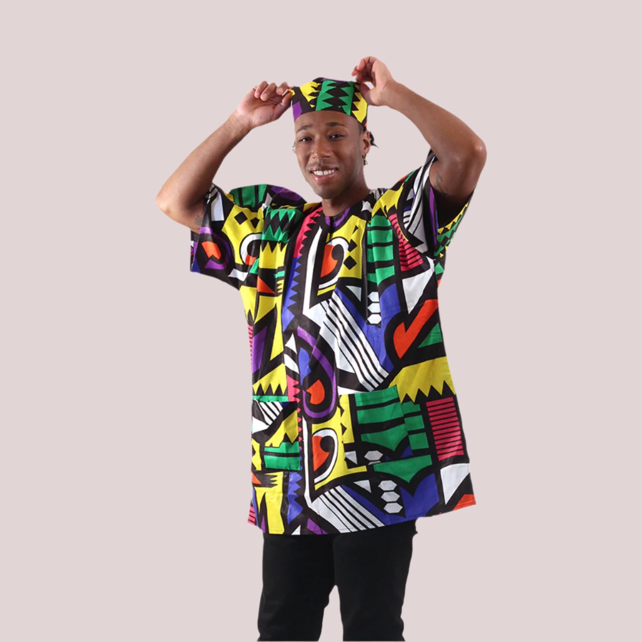 African Bold Ankara Print Dashiki