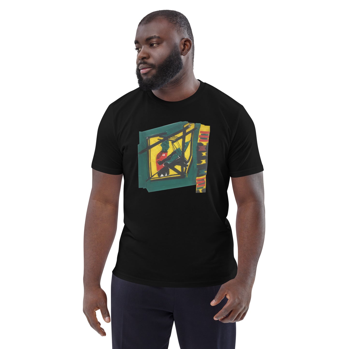 Lucky Lartey's Art "Kente Weaver" - Unisex-T-Shirt aus umweltfreundlicher Bio-Baumwolle