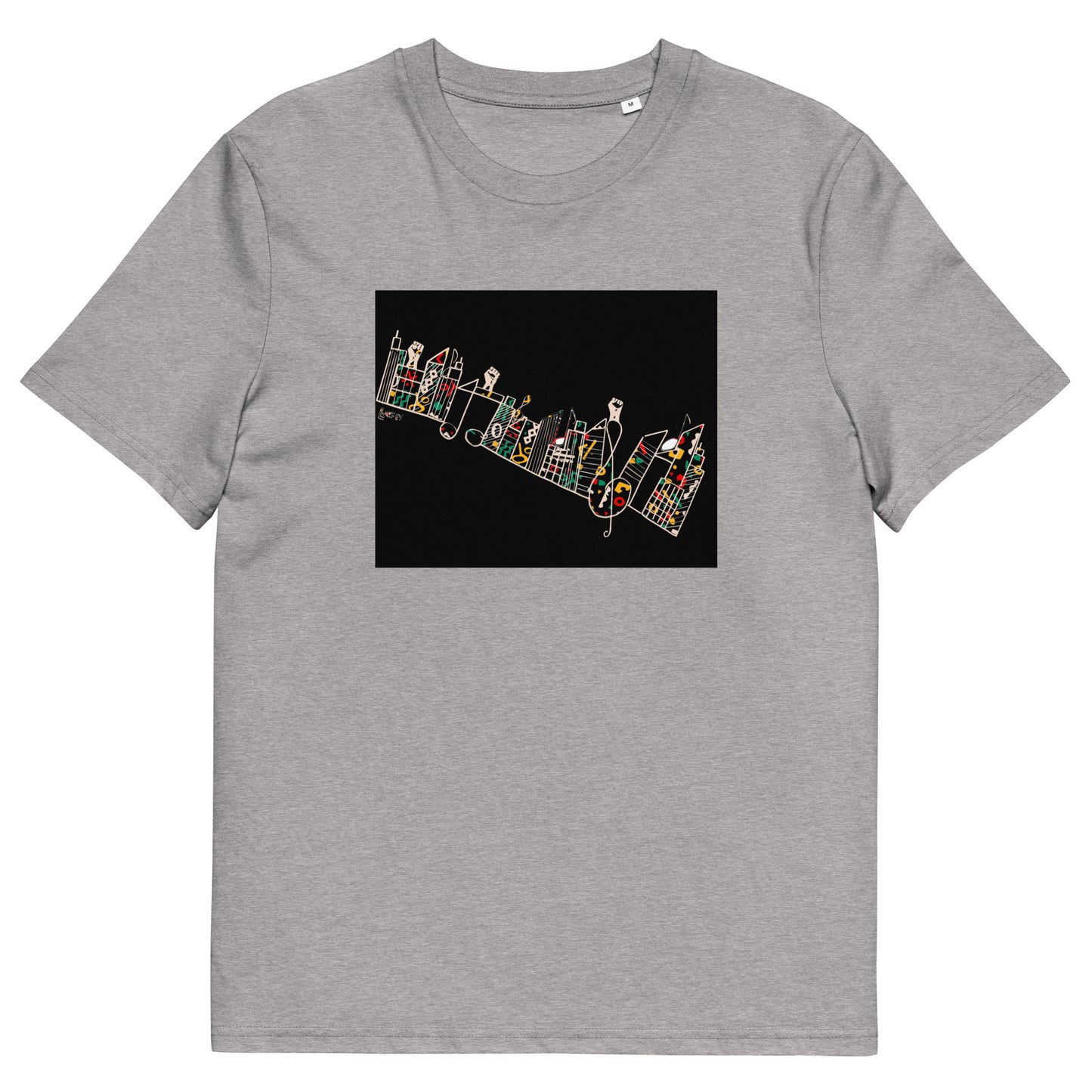 Lucky Lartey's Art "MODERNITY" in Farbe - Unisex Umweltfreundliches T-Shirt aus Bio-Baumwolle