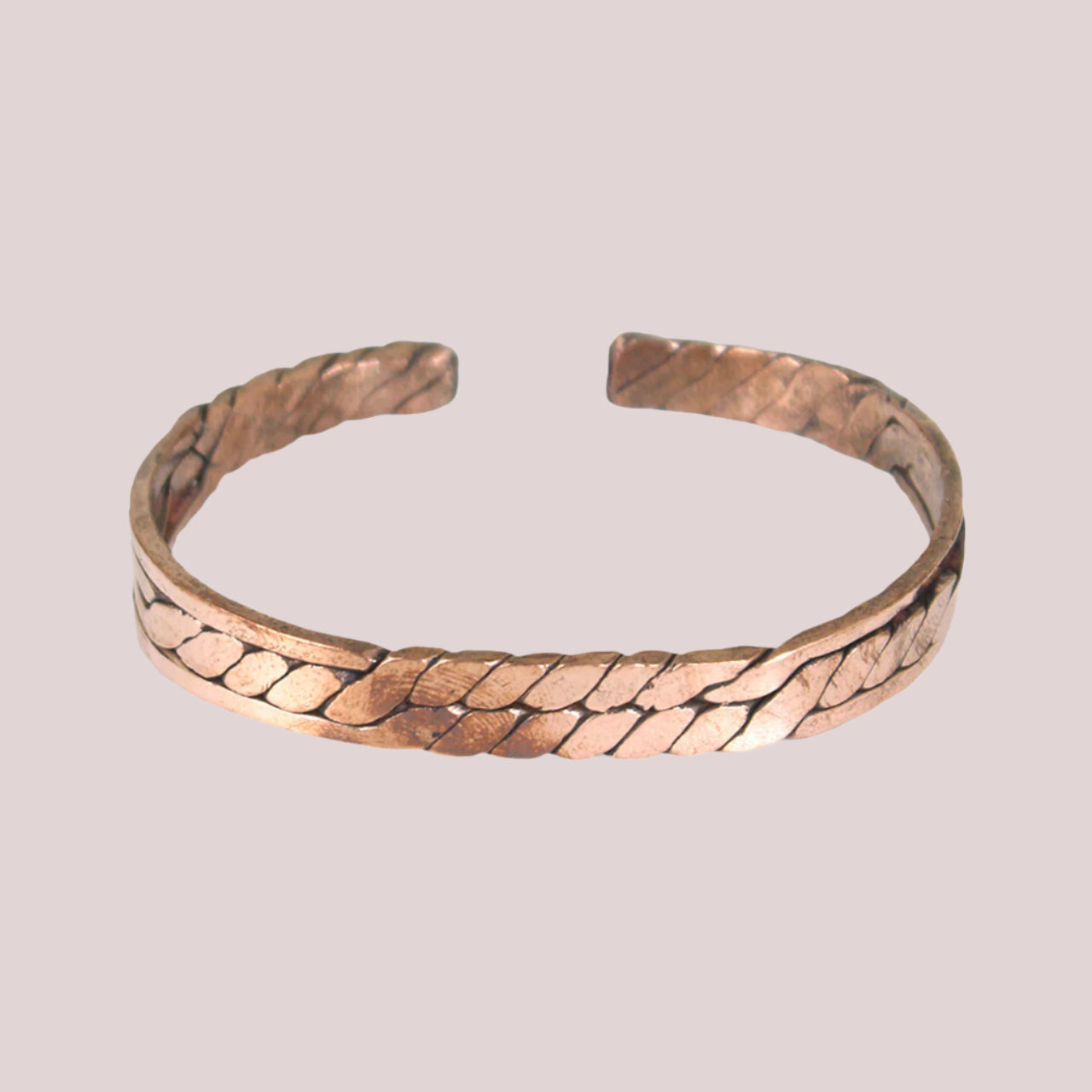 African Woven Copper Chain Cuff Bracelet